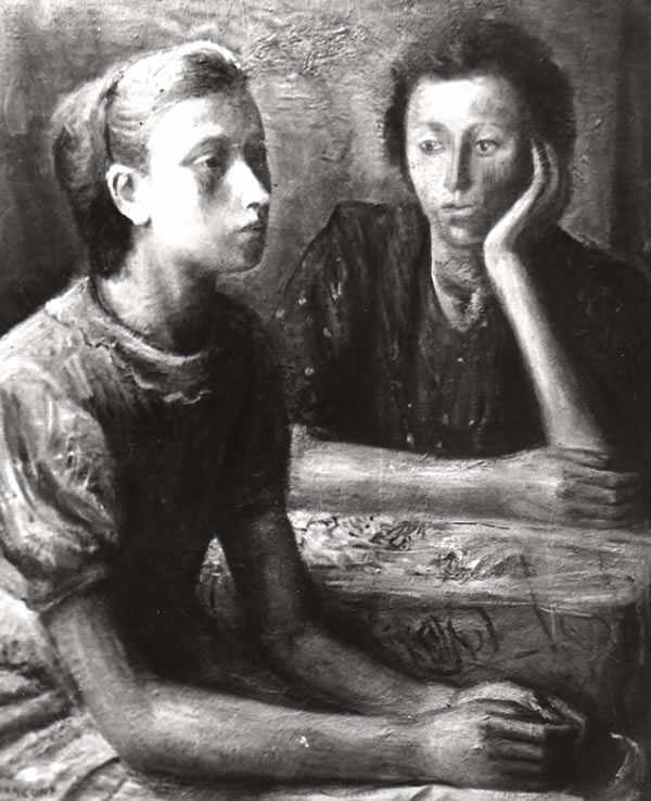 Meditazione, anni ’30, esposta alla II Mostra Nazionale dei Sindacati, 1937, 1° Premio, pubblicata sul Bollettino della Biennale di Venezia, coll. Banco di Napoli presso la sede di Cosenza